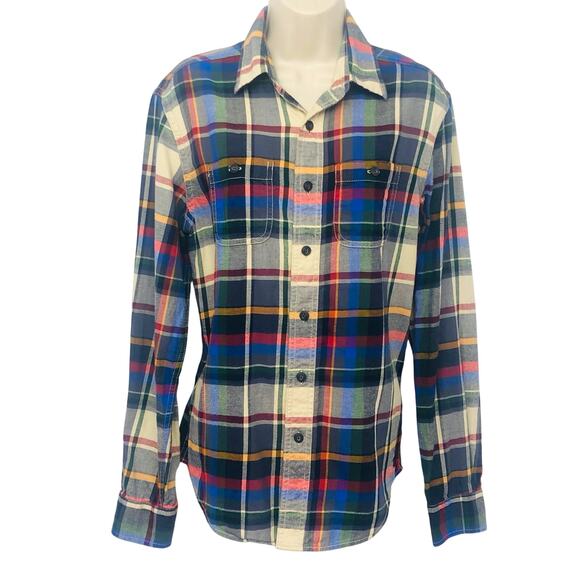 American Eagle Outfitters Classic Fit Plaid Button Front Shirt Long Sleeve Logo - Picture 1 of 16